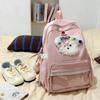 Japanese lightweight student backpack casual versatile backpack transparent pain bag cute cartoon high-value student schoolbag