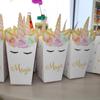 6/12pcs Unicorn Popcorn Box Unicorn Birthday Party Supplies Candy Cookie Snack Treat Box Baby Shower Birthday Party Supplies