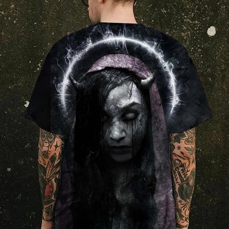 Gothic Style Men's T-shirt Horror Skull 3D Print Kids Tees Fashion Men Women Short Sleeve O-Neck Tshirt Oversized Street Y2k Top