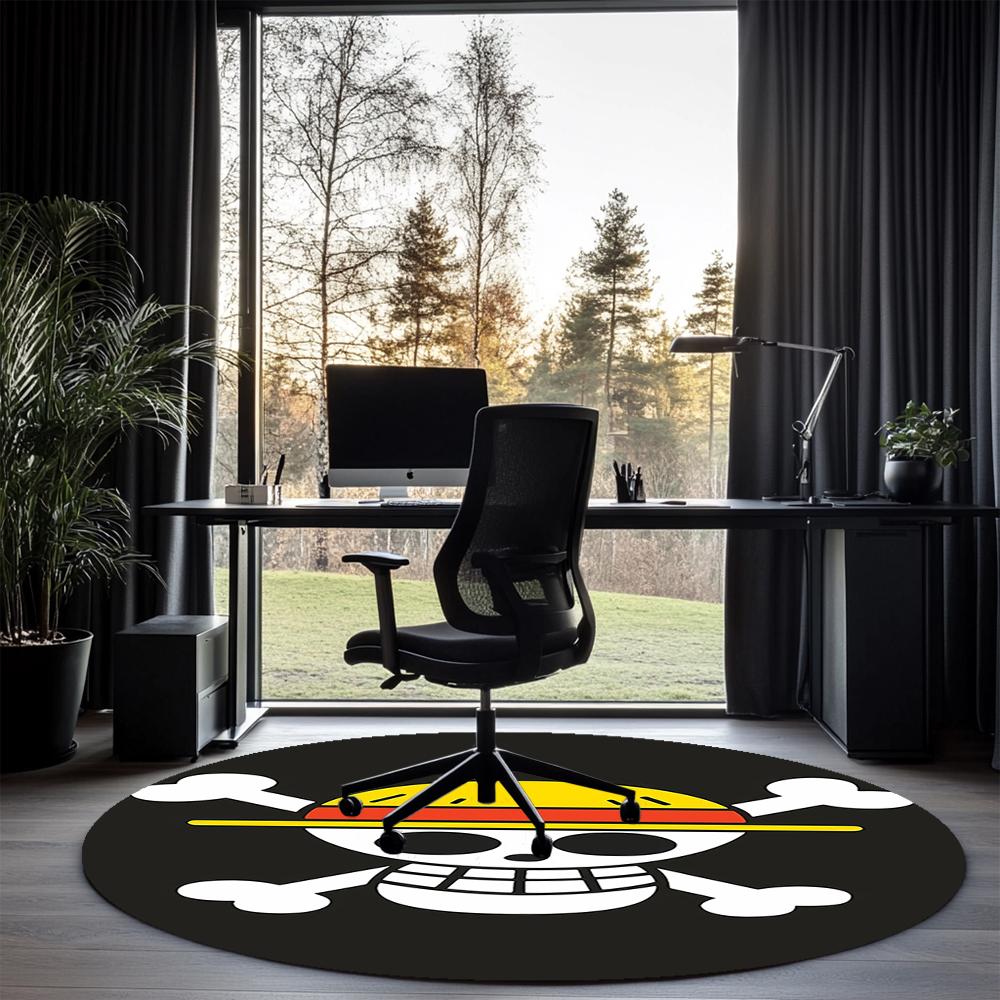 One Piece Printed Round Rug Carpet Chair Rug Area Rug Entryway Doormats,for Office Chair Living Room Bedroom Kitchen Room.