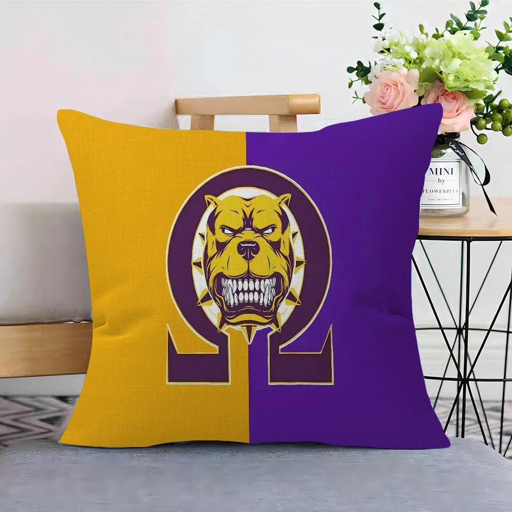 African American Omegas Psi Phi Cushion Cover Inches Farmhouse Decor Home Throw Pillow Covers For Couch Decorations