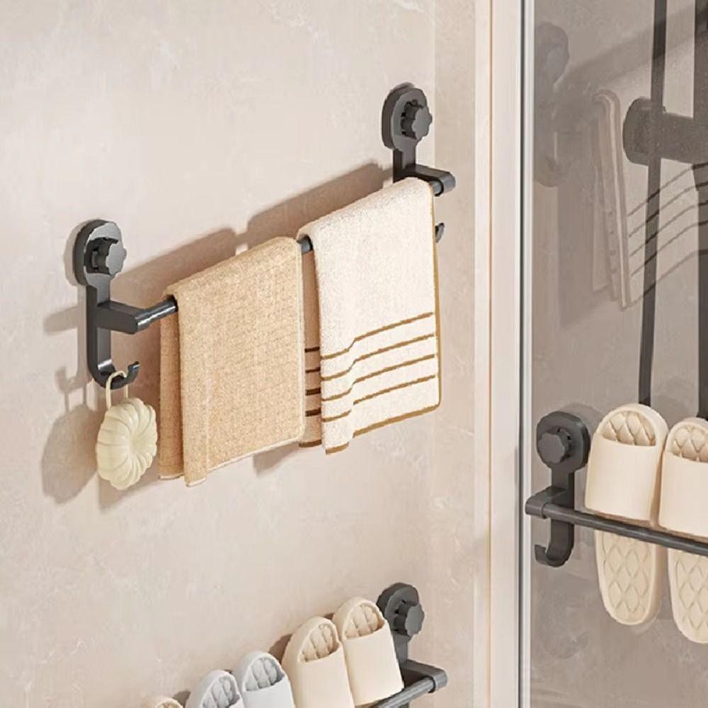 Punching-Free Suction Cup Towel Holder Wall-mounted Hanging Hand Towel Bar Bathroom Towel Rod Home