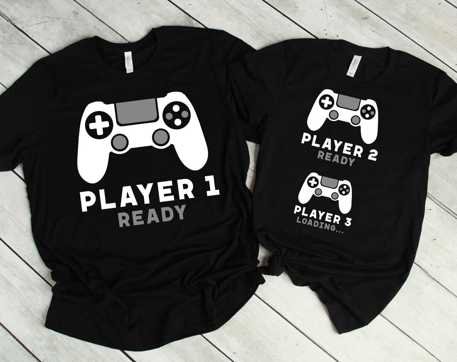 Player 1 Player 2 Shirts, Couple Shirt, Pregnancy Shirt, Funny Couples Shirts, Matching Shirts, Pregnancy Announcement 2XL