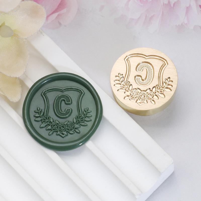 26 English Letters Datura Flower Pattern Wax Stamp Seal Envelope Sealin Greeting Card Gifts Wedding Invitation Decoration 20mm