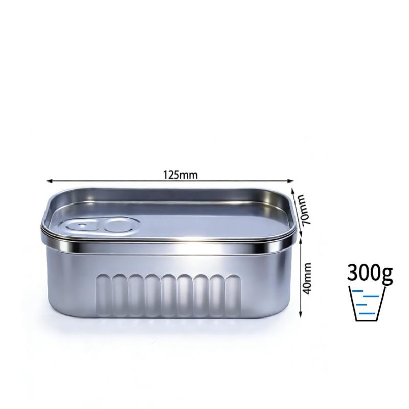 1Pcs Sardine Can Shaped Storage Tin Box Portable Tinplate Material Sealed Jar With Lid For Storing Small Items Household Goods