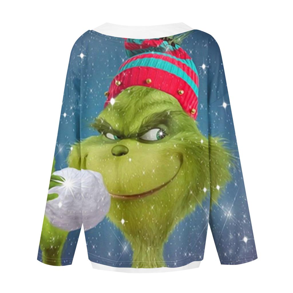 Women's Casual Fashion Vintage Printed Long Sleeve O-Neck Sweatshirt Layer Pullover Top