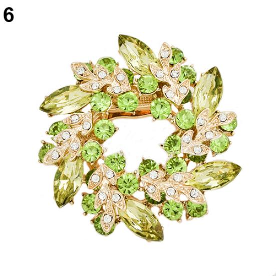 1 Pc Fashion Ladies Rhinestone Flower Bouquet Brooch Pin Scarf Bag Jewelry Charm