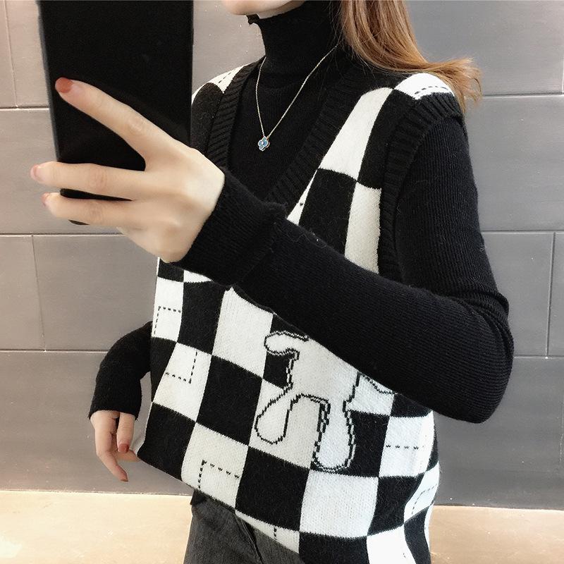2023 V-neck Knit Sweater Vest: Women's Autumn Winter Cardigan