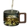 1pcs High-borosilicate Glass High-temperature Resistant Tea Cup Household Wooden Handle Mountain Cup Tea