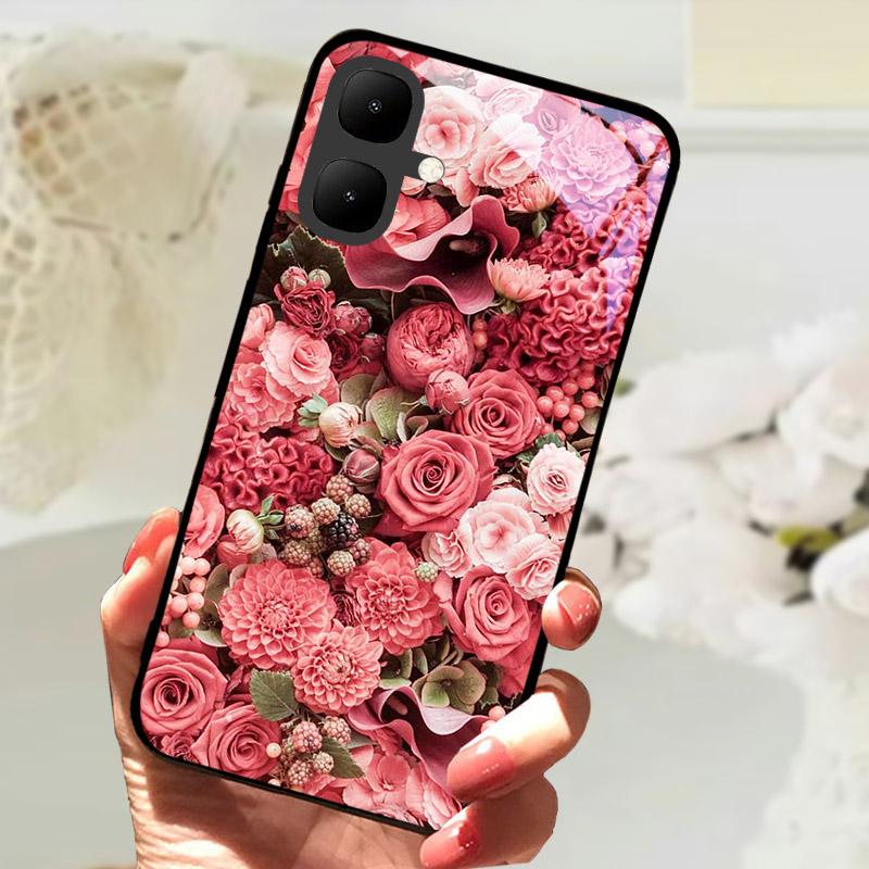Etui Na Telefon Dla Infinix Smart 10 Odporne Na Wstrząsy Pokrowce Hartowane Szkło Tylna Pokrywa Dla Tecno Pop 10 KM4 Smart10 X6725 Ochrona Aparatu