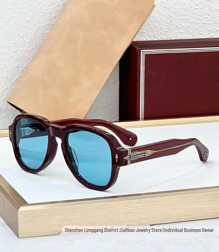 JACQ JMM High-End Retro Turquoise Frog Mirror Zonnebril van REDCLOUD