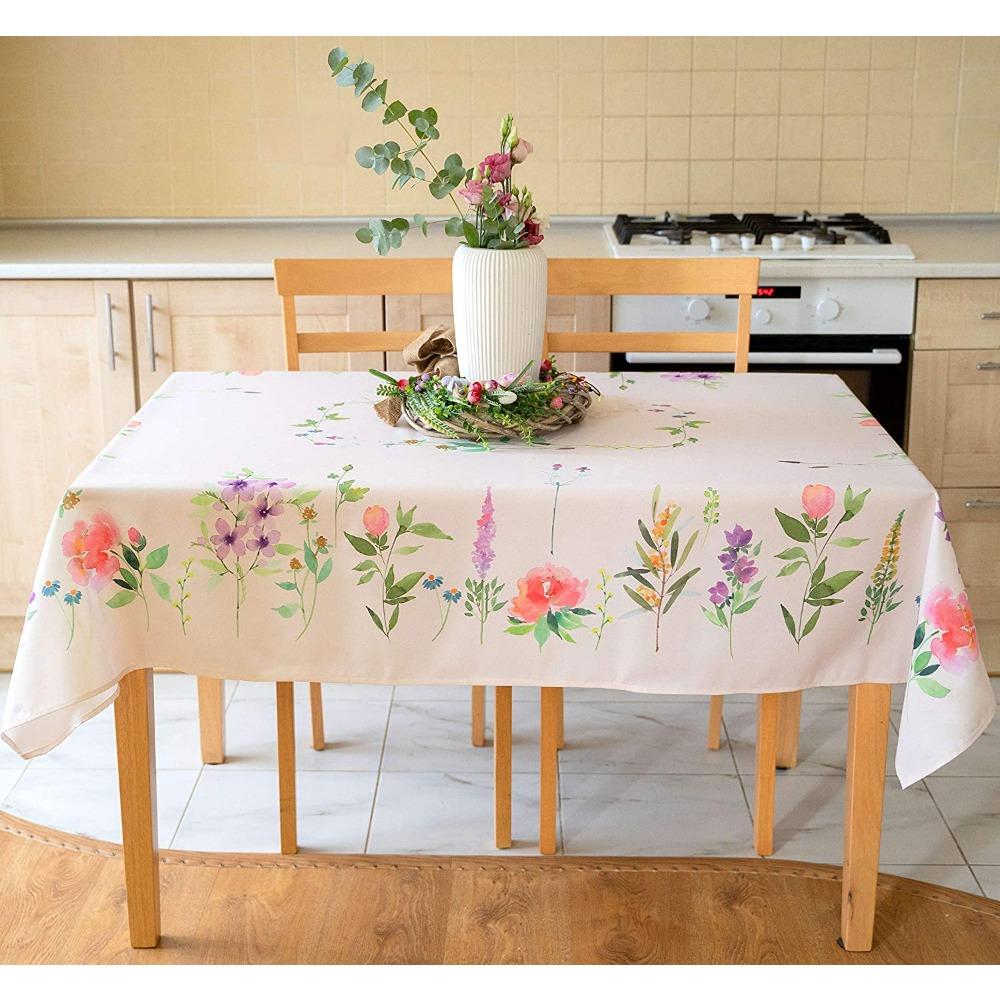 Small Fresh Square Rectangular Tablecloth Suitable for Kitchen Table Decoration Simple Style Plant Tablecloth Decoration