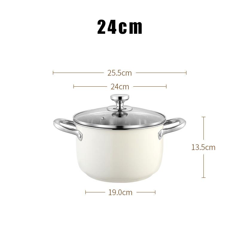 304 Stainless Steel Soup Pot Non-stick Pan with lid Home Hot Pot Induction Cooker Gas Stove Universal Food Supplement Milk Pot