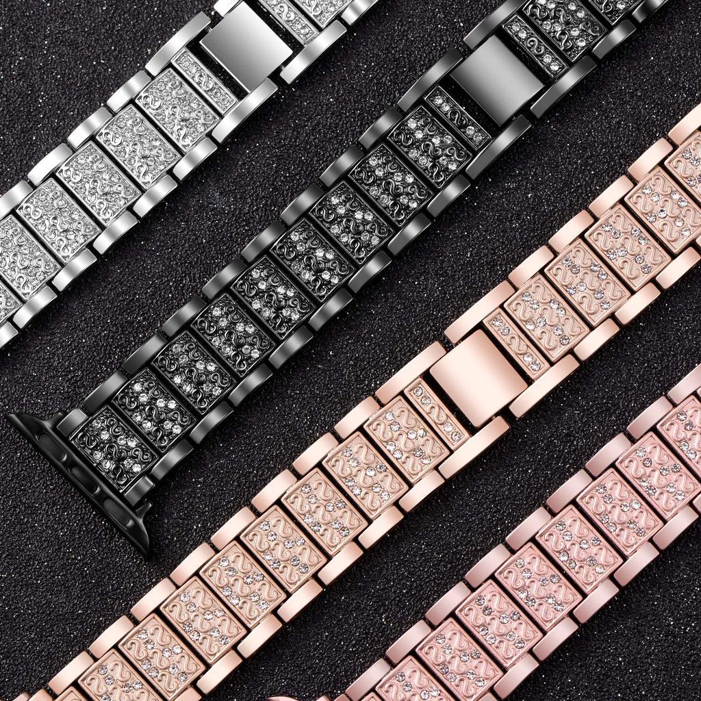 Diamant Bling Armband für Apple Watch Armband 40mm 45mm 44mm 41mm 42mm 38mm Metallarmband für IWatch Serie 8 7 SE 6 5 4 Damen Armband