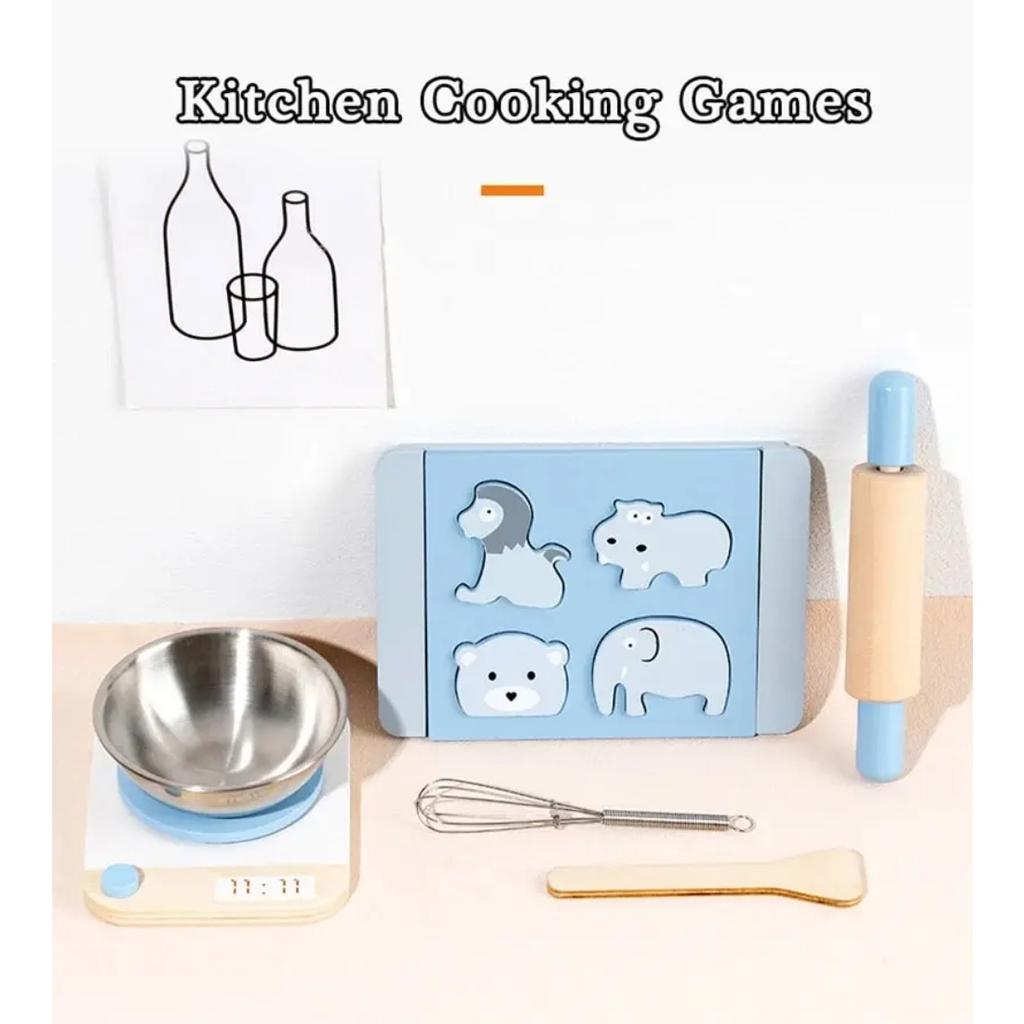 Wooden Play House Baked Cookie Toys Simulation As Chef Play House Game Parent-Child Interactive Simulation Making Cookie Games
