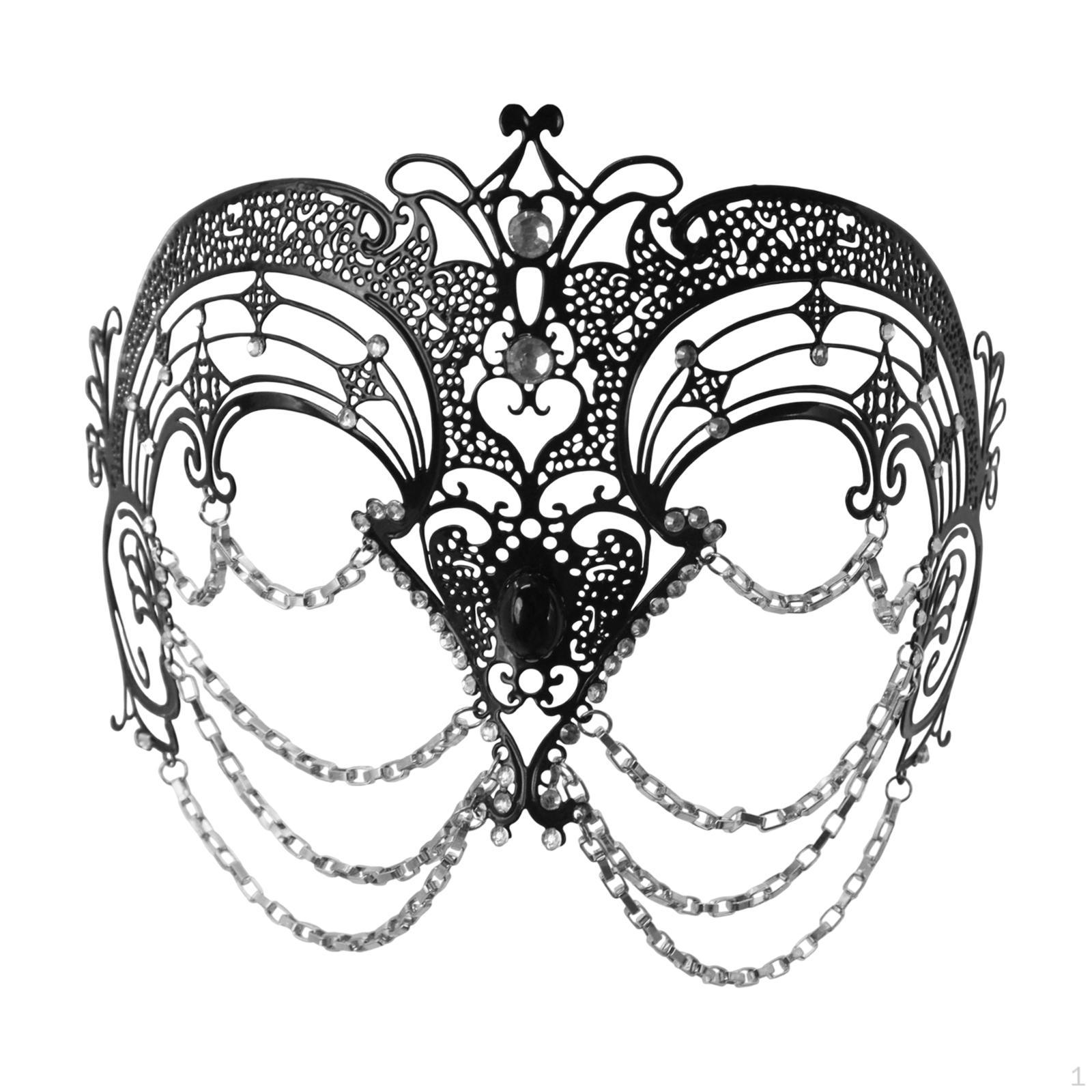 

Маскарадная маска Косплей Венецианская для бара Карнавал Хэллоуин Маскарадный костюм Праздник Black Silver Chain