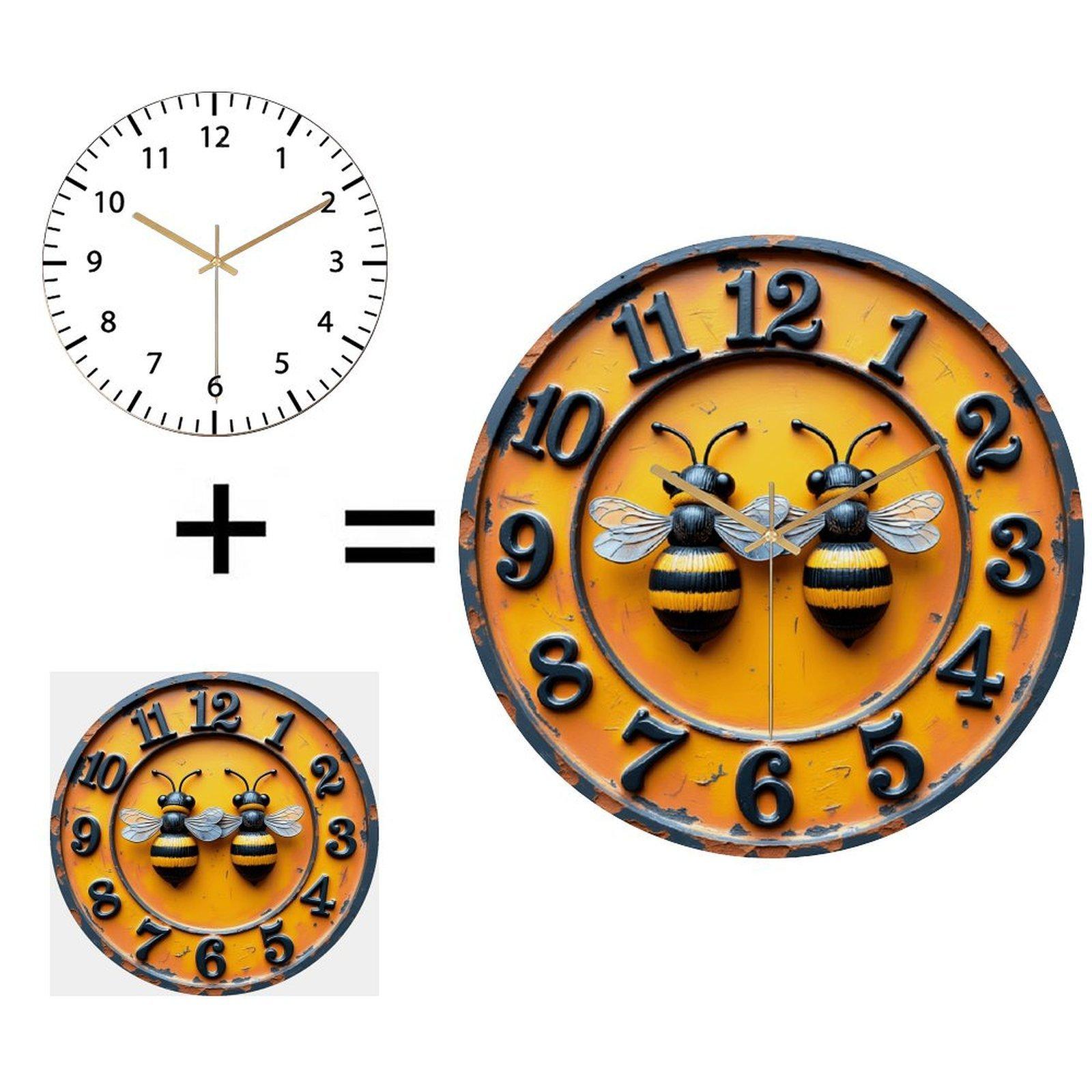 30cm Diameter Glass Wall Clock that Marks Time with a Sense of Graceful Progression (White,12 in(30.48cm))