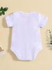 Cute Letter Pattern T-shirt Printed Clothes Boutique Baby Bodysuit One Piece Unisex Short Sleeve Suitable for Boys and Girls Baby