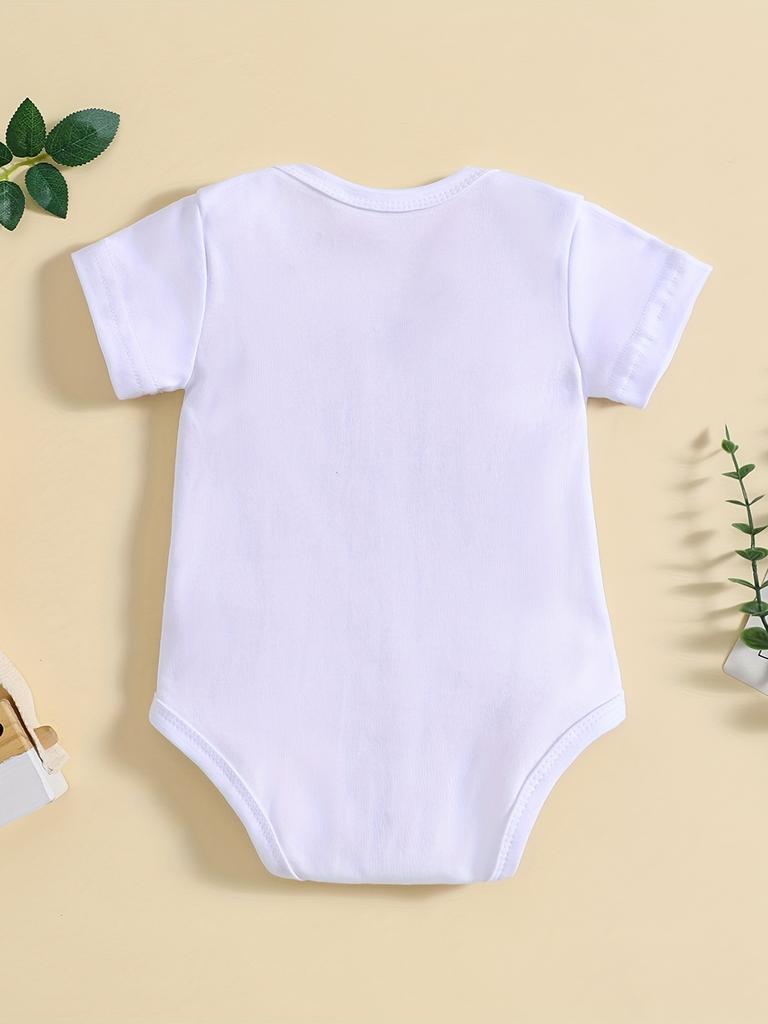 Cute Letter Pattern T-shirt Printed Clothes Boutique Baby Bodysuit One Piece Unisex Short Sleeve Suitable for Boys and Girls Baby