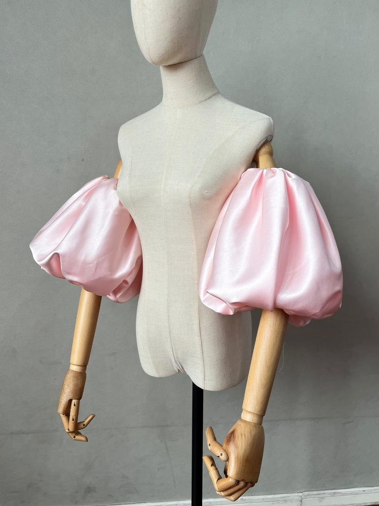 Abnehmbare Satin-Puffärmel-Armstulpen – schulterfreies Brautaccessoire für Hochzeit, Fotoshooting & Abendkleid