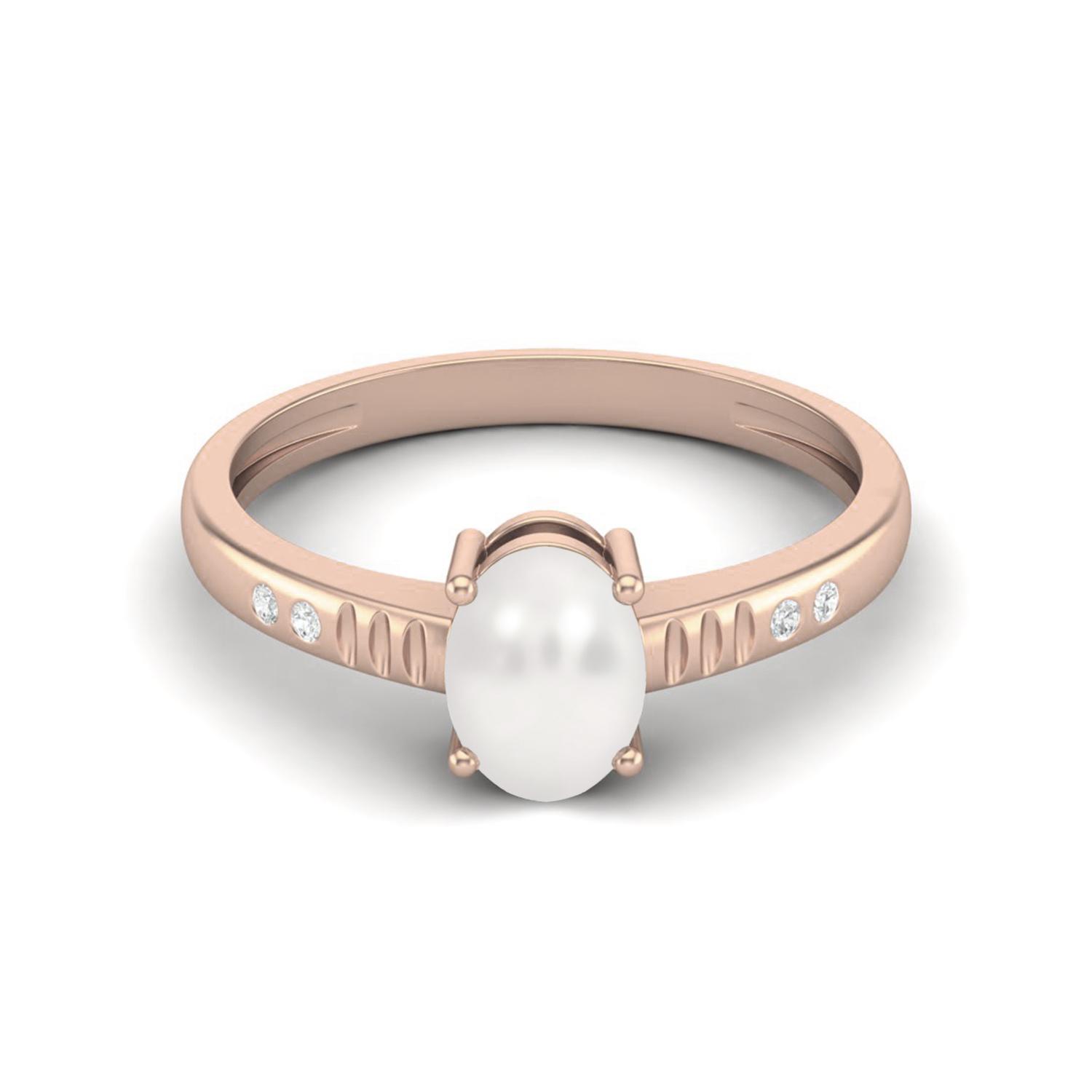 

7X5mm Oval Pearl 925 Sterling Silver Rose Vermeil Solitaire Women Engagement Ring 5 ярко-розовый