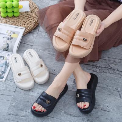 Damen PVC Outdoor Strand Sandalen Hoher Absatz Dicke Sohle Mode Weiche Pantoletten Hausschuhe Rutschfest für Damen & Ladies Großhandel
