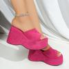 Plus Size Super High Heel Sandals and Slippers Women 2025 Summer New Suede Simple Platform Wedge Flip Slippers