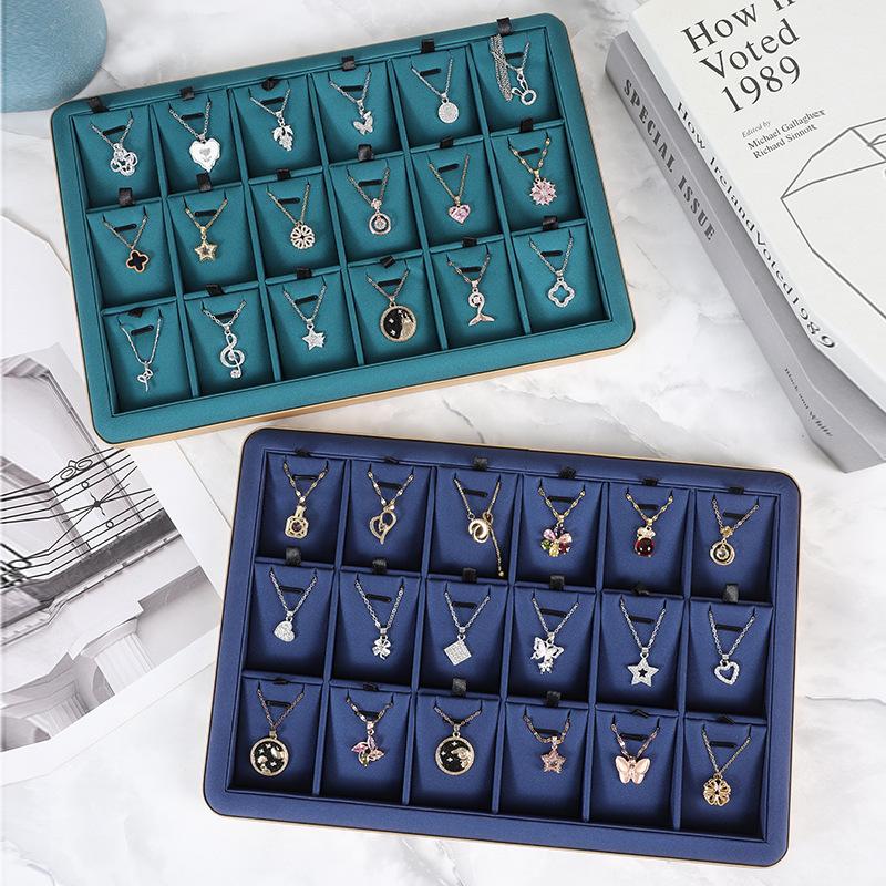 Microfiber Jewelry Display Tray Jewelry Storage Pallet for Necklace Bangle Ring Earring Bracelet Counter Storage Tray