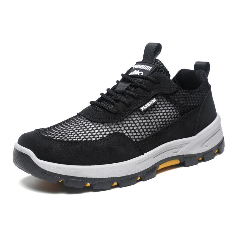 

Spring and summer new men s shoes versatile, comfortable and breathable casual shoes, light and fashionable board shoes, cool lace-up mesh shoes 45