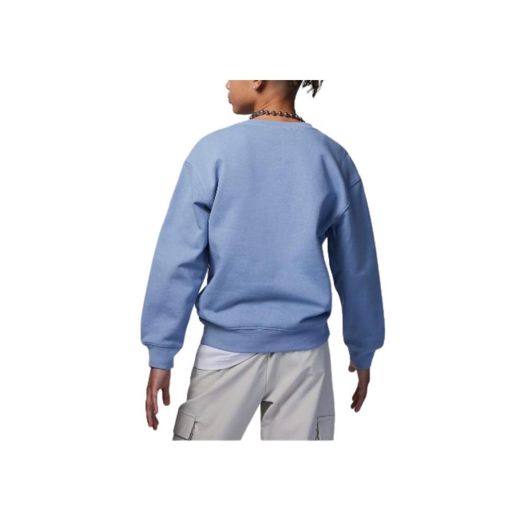 Jordan Essentials Solid Color Crew Neck Casual Long Sleeve Sweatshirt Kids Sweatshirt Blue Gray HF2529-436