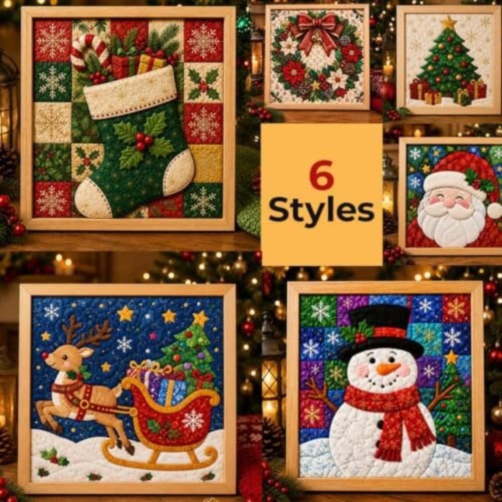 1 Set Cotton Fabric Christmas Fabric Painting Kit Christmas Handmade Art Kit  Holiday Art Activity