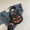 PU Pumpkin Shape Bag Skull Ghost Handbag Simple Halloween Shoulder Bag  Storage