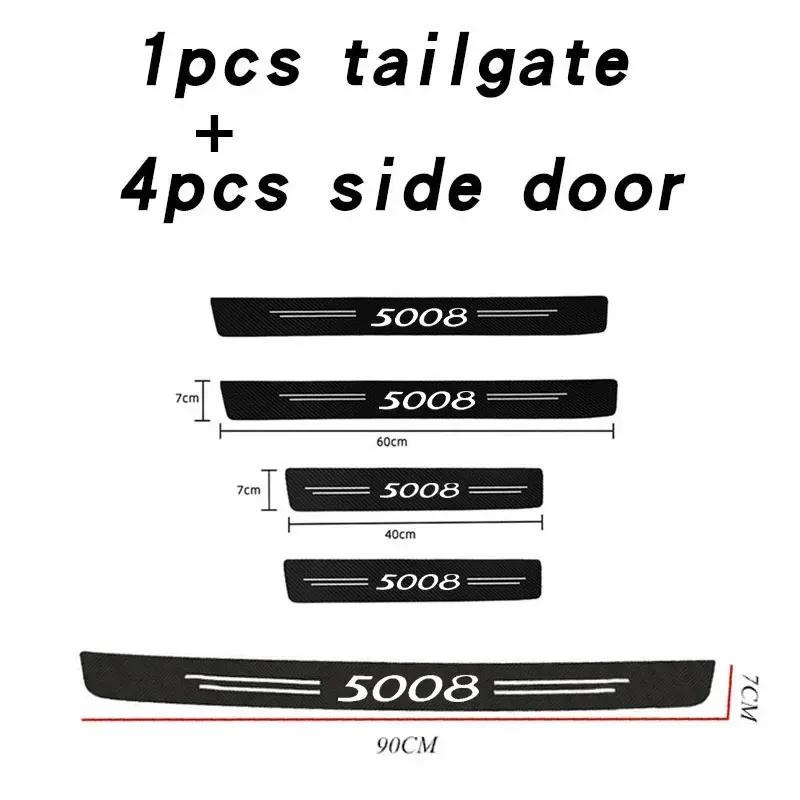 Auto Threshold Guard Strip Car Stickers Door Edge Protector Anti Scratch Waterproof Tape For Peugeot 5008 Car Accessories