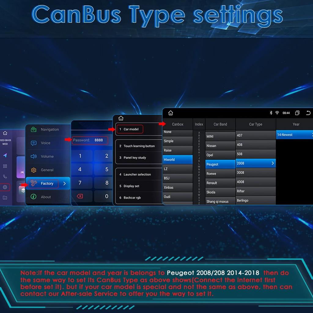 Hizpo 4G LTE Android 10.1 For Peugeot 2008 208 Series 2014-2018 Intelligent Multimedia Stereo Car NO DVD Player Navigation GPS Radio RDS WIFI DAB+
