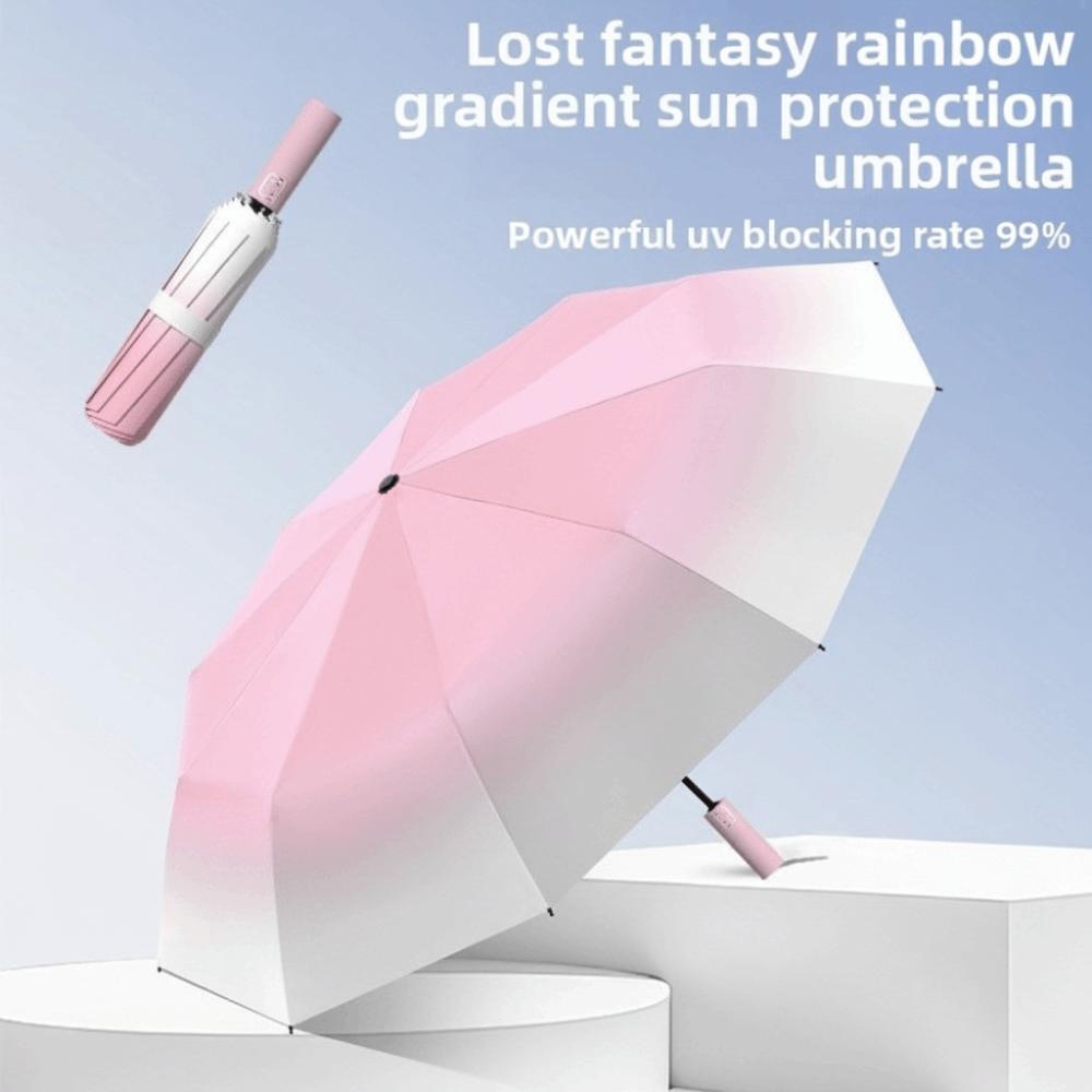 Durable Double Keel Automatic Umbrella Folding UV Protection Rain Umbrella Sun Shad Sunproof Vinyl Folding Umbrella Men