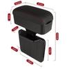 Height Adjustable Car Center Console Gap Storage Box PU Leather Multifunctional Elbow Support with Liftable Tray Armrest Pad