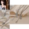 Elegant Korean Style Long Cross Pendant Necklace For Women With Titanium Steel Design