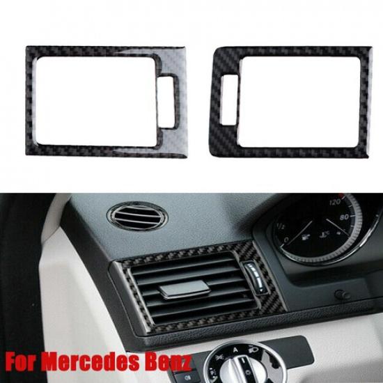 Carbon Fiber Car Side Air Vent Outlet Trim Sticker For Benz C W204 2007-2010