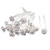 20Pcs Women's Wedding Bridal Faux Pearl Rhinestone Flower Hairpins Hair Clips