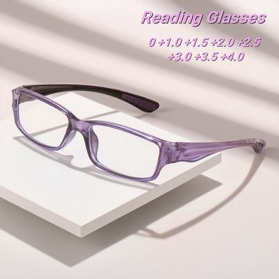 New Fashionable Hd Box Women'S Reading Glasses Retro Neutral Cycling High Quality Anti Blue Light Presbyopia Glasses