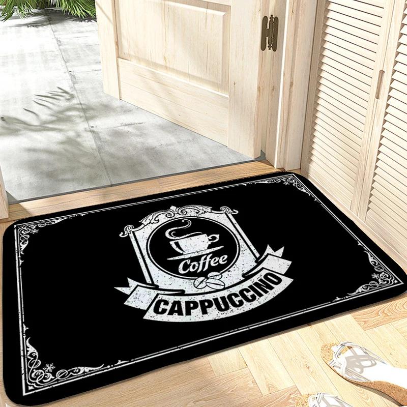 Café Carpet Entrance of House Bathroom Mat Anti Slip Hallway Veranda Floor Soft Rug for Bedroom Modern Home Decoration