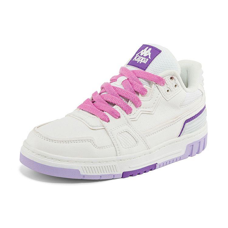 Kappa Non-Slip Wear-Resistant Low-Top Skate Shoes Women sneaker White Purple K0C85CS31-012