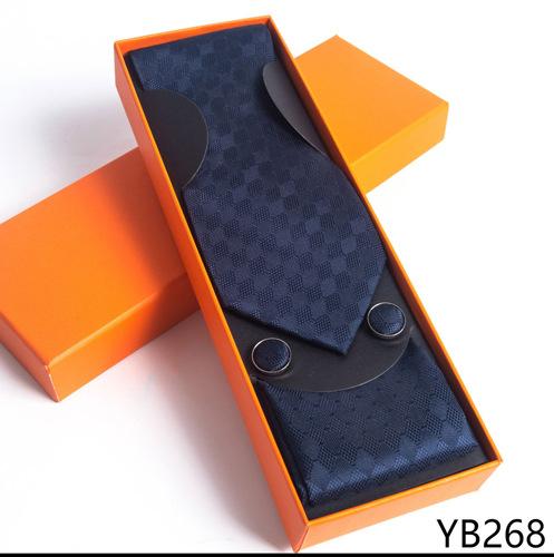 Herrenkrawatte mit quadratischer Manschette, Geschenkbox-Set, Business-Casual-Krawatte, Orange, Geschenkbox