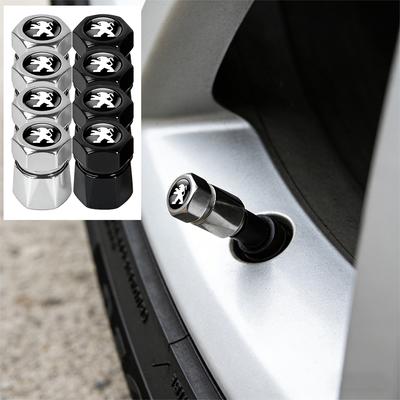 4Pcs 3D Aluminum Alloy Car Wheel Tire Air Valve Dust Cap Center Cover For 206 2008 306 307 3008 406 4008 5008 607 1008