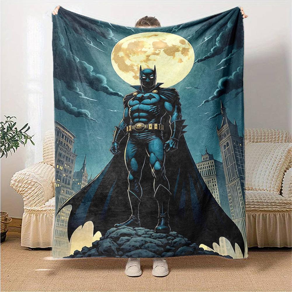 1pc Batman Full Moon Flannel Blanket Soft Warm Throw for Home, Office, Travel, All-Season Cozy Bedding GiftL1263