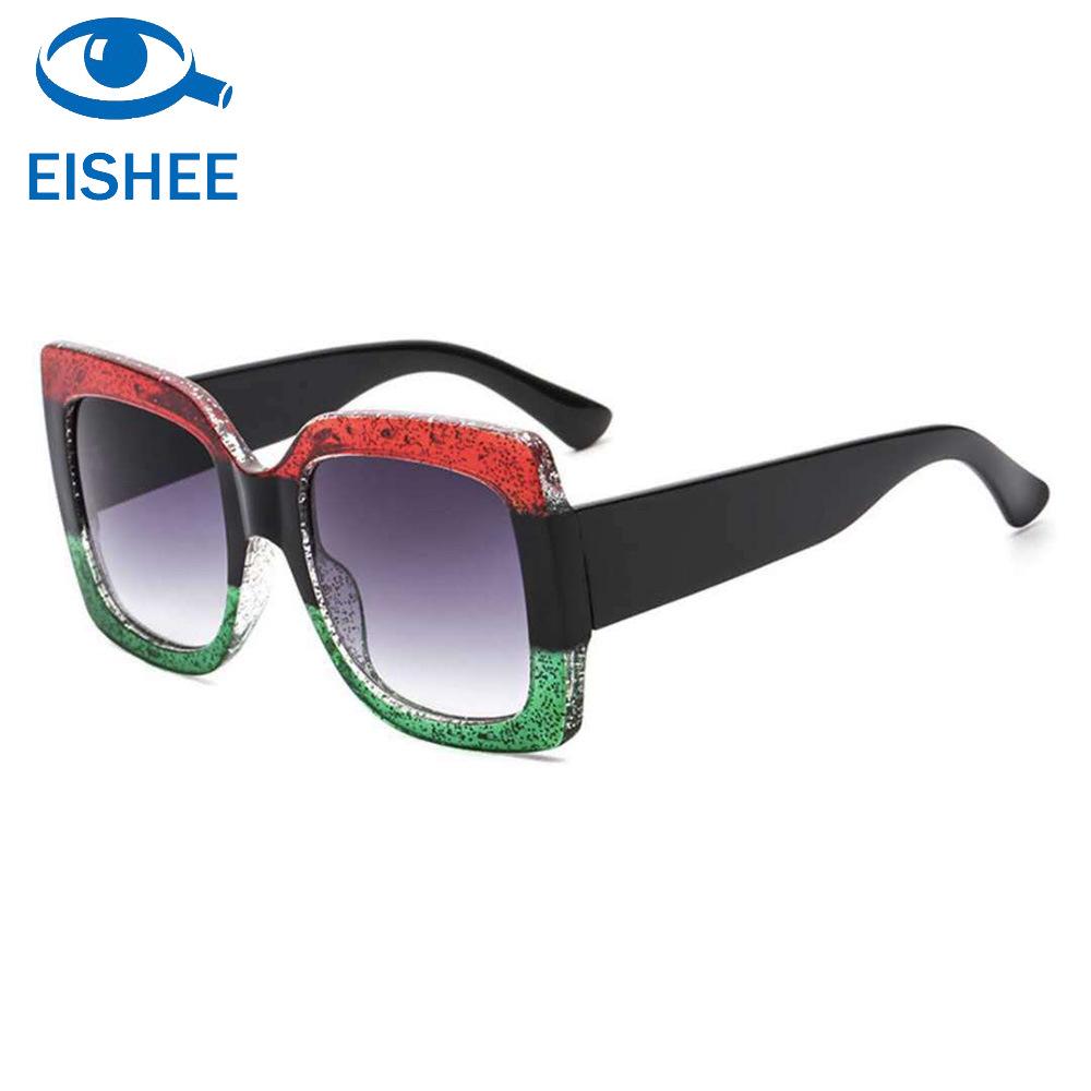 

European & American Fashion Retro Tricolor Square Large Frame Sunglasses