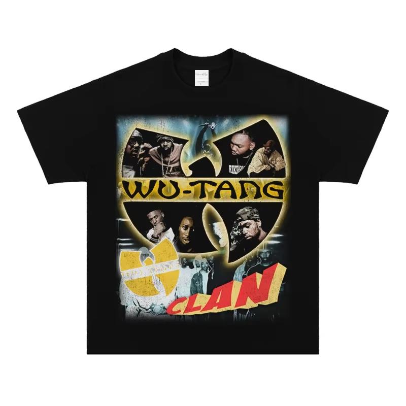 

Хлопковая футболка Wu-Tang Clan с винтажным принтом, в хип-хоп стиле, свободного кроя, с круглым вырезом и коротким рукавом для повседневной носки S