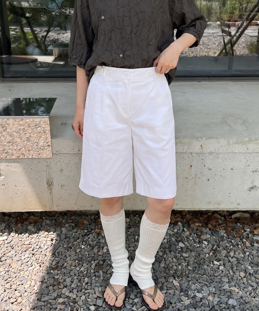 DILETTANTISME Bijou Cotton Bermuda Pants (Iv)