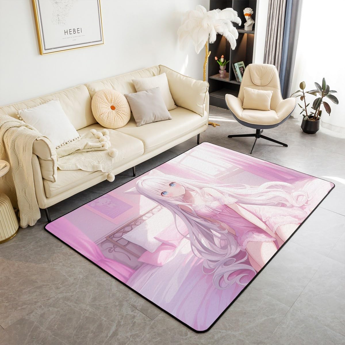 

Erosebridal Kids Anime Girl Carpet 6 6 x 4 11 Bedding Set,Japanese Anime Area Rug,Cartoon Girl Indoor Floor Mat for Boys Teens,Kawaii Japa 160cm x 200cm