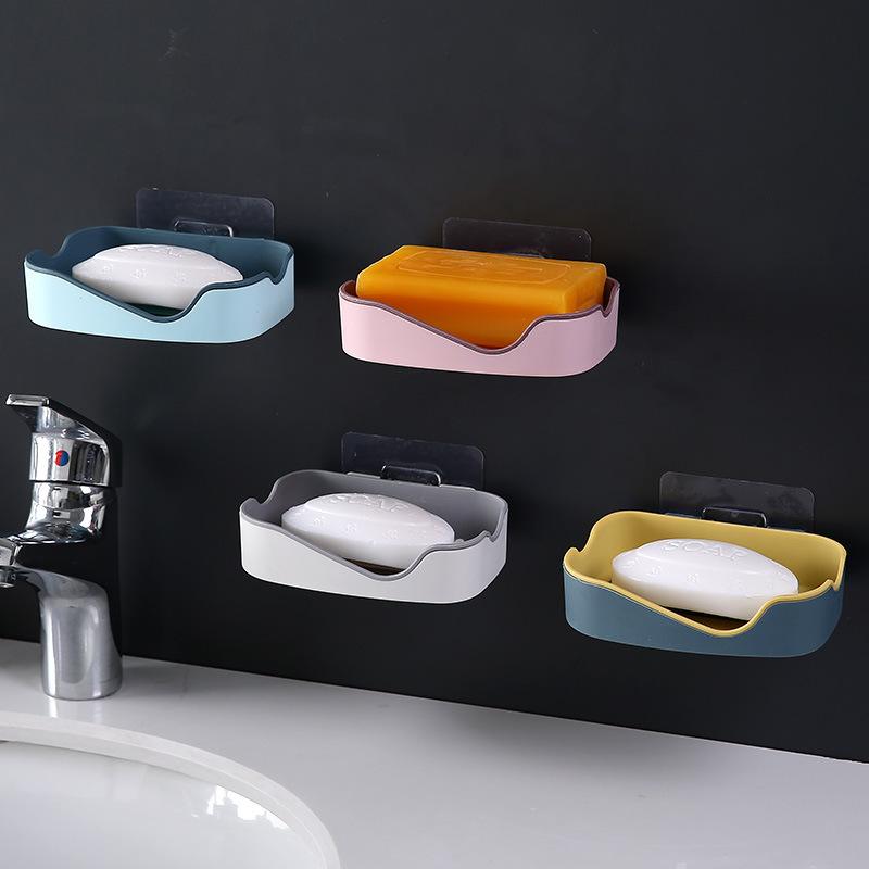 1Pc Soap Box Suction Cup Wall Mounted Soap Rack No Punching Soap Box Rack Household Creative Drain Portable Suction Cup Soap Box